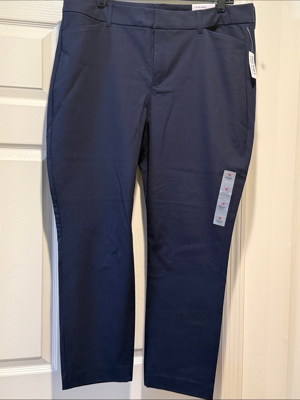NWT Preppy Plus Size 18 Navy High Rise Pixie Skinny Ankle Stretch Trouser Pants
